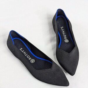 Rothy's The Point Black Pointed Toe Flats Balletcore Neutral